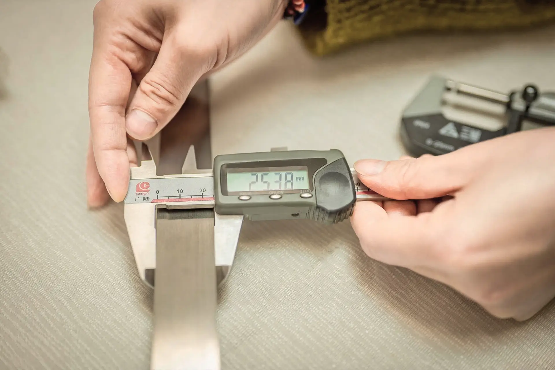 Arialloy nickel alloy precision strip fabrication services digital caliper strip width