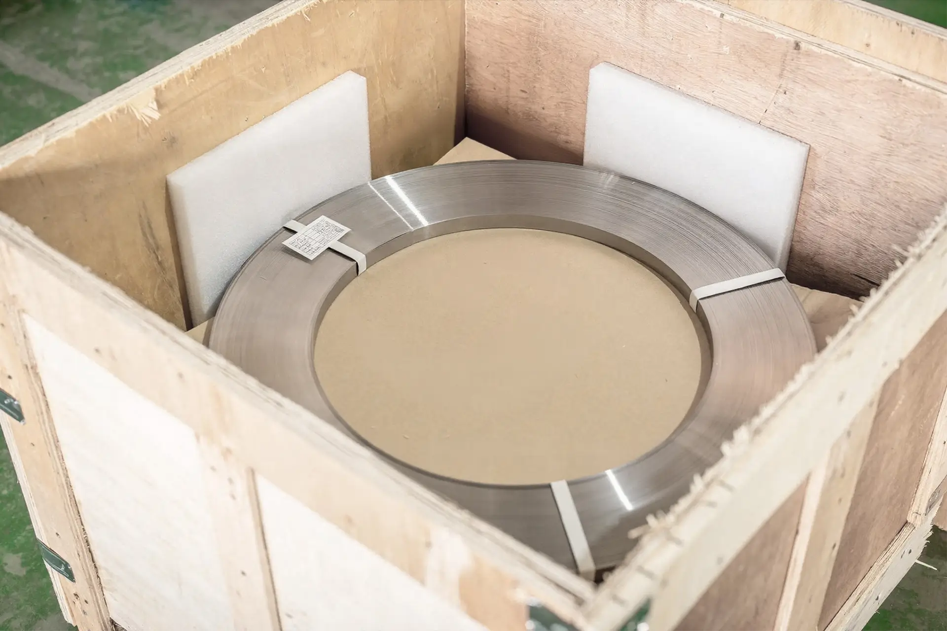 nickel alloy metal strip fabricated by Arialloy strip coil in foam lined crate