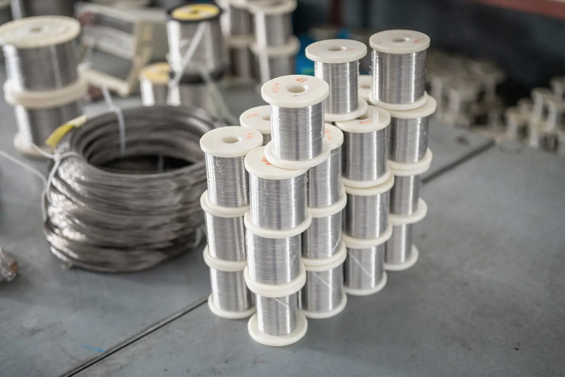 wire from nickel alloy manufacturer arialloy assorted wire spools in factory